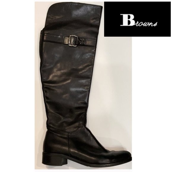 Browns Couture Shoes - Browns Couture Black Knee Highs Boots